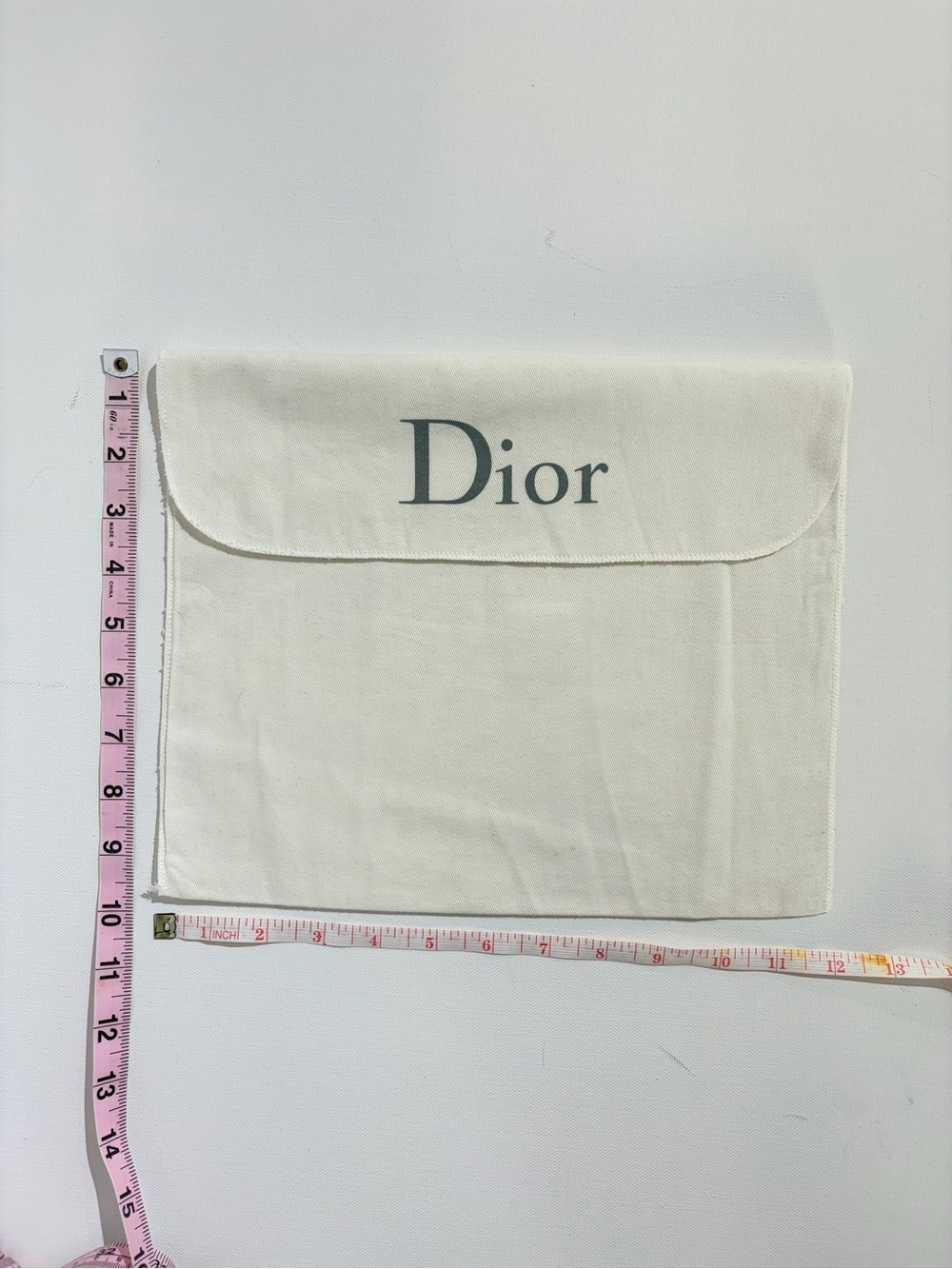 Dior Ivory Cotton Dust Bag / Storage Protective Pouch with Logo 12” x 10”